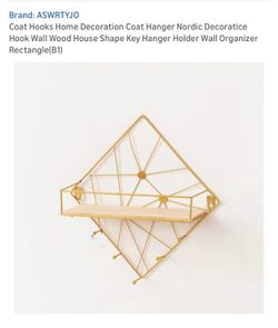 Coat Hooks Home Decoration Coat Hanger Nordic Decoratice Hook Wall Wood House Shape Key Hanger Holder Wall Organizer Rectangle