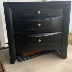 Black 2 Drawer Night Stand