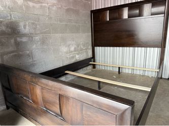 Dark Wood Queen Bed Frame