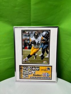 Framed Super Bowl XL Steelers Jerome Bettis Print