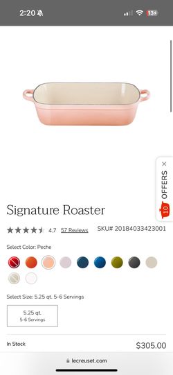 Le Creuset Signature Roaster peache Color