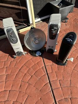 Heaters, Electric Electric Heaters. Approx 2ft Tall X 6”wide. 1 (silver/Black) ; Also DISH HEATER