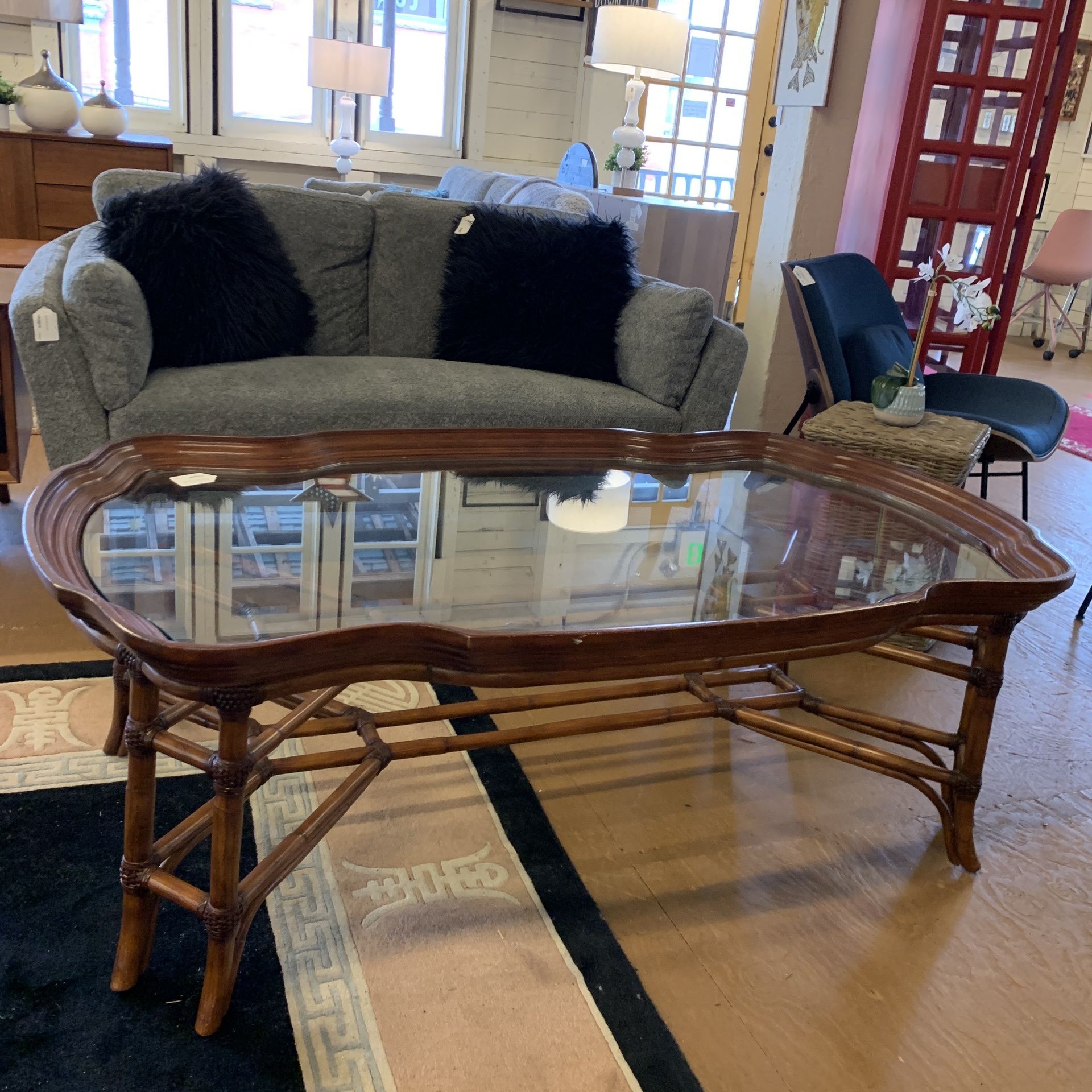 Bamboo Glass Coffee Table