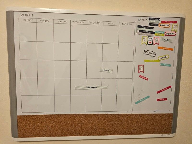 Dry Erase Calendar Board