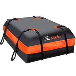 MeeFar Car Roof Bag XBEEK Rooftop top Cargo Carrier Bag Waterproof 15 Cubic feet for All Cars with/Without Rack, Includes Anti-Slip Mat, 8 Reinforced 