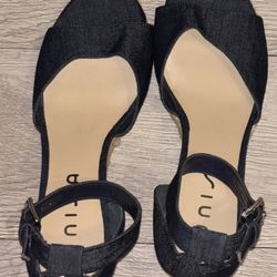 Denim Wedge Heel