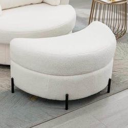 $55 Each Assembled New Ottoman Half Crescent Moon Storage Bench w/ Tray Serve As Side Table