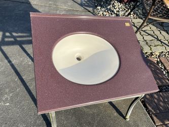 Corian Bathroom Sink - Burgundy