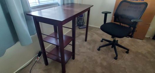 Tall wooden desk