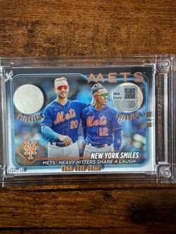 2024 Pete Alonso Francisco Lindor Dual Game-Used Ball Relic /39 Mets