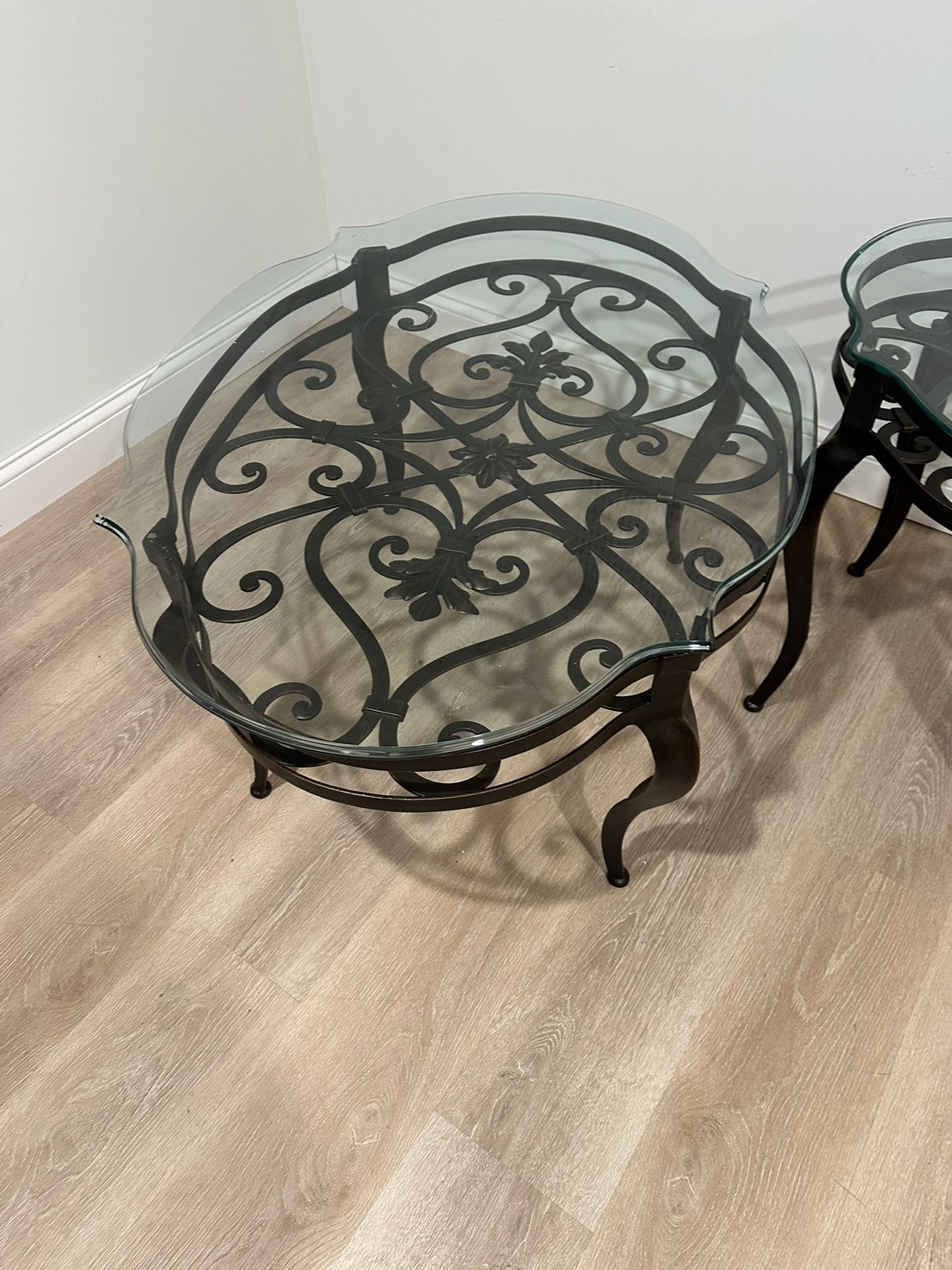 Iron Glass Side & Coffee Tables