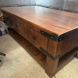 Solid Wood 6 Drawer Coffee Table