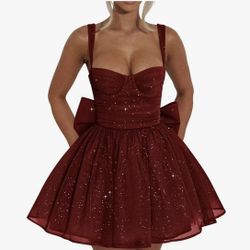 Burgundy Party Dress