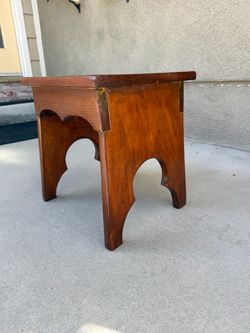 Vintage Solid Wood Side Table / Plant Stand – Original Finish