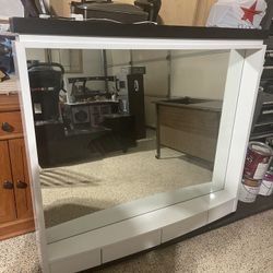 White Dresser Mirror With Storage 