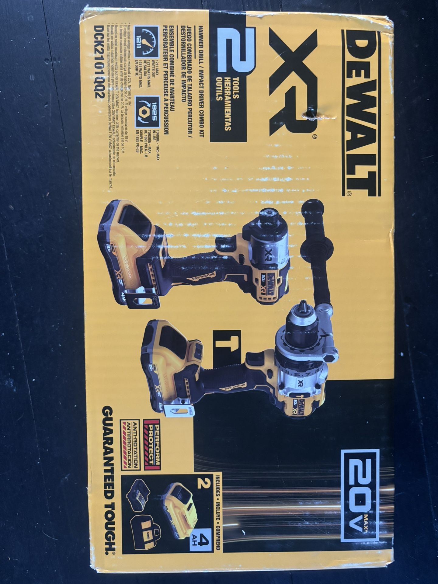 Dewalt 20V Max Lithium Ion Cordless 2-Tool Combo Kit With Two 4.0ah Batteries And Charger