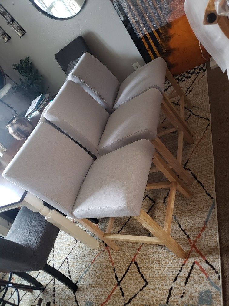 Graham Upholstered Parsons Counter Height Barstool Light Gray - Threshold( Set Of 3)