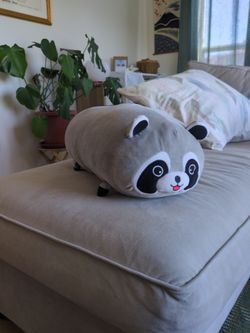 Cute Raccoon pillow long and soft
