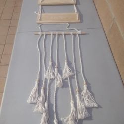 Macrame Wall Hanging Shelf 2-tiers Flower Pot Hanging Shelf 