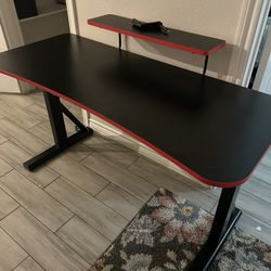 Black And Red Sit Stand Desk