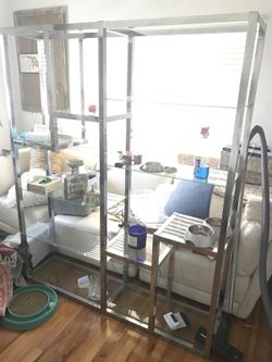 Chrome glass shelving