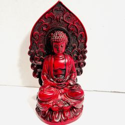 Buddha Statue Figurine - Red / 5.25” H