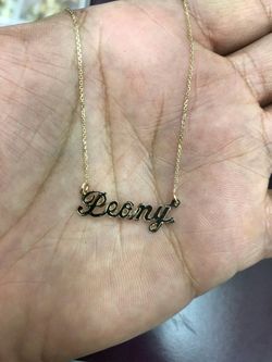 14k Gold Chain & Name 18inch long chain