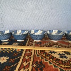 5 Vintage Japanese Porcelain Bowls Makers Mark On Bottom