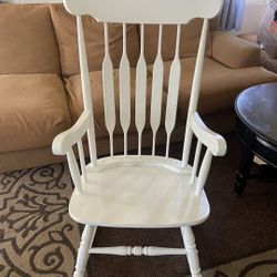 White Wood Rocking Chair 