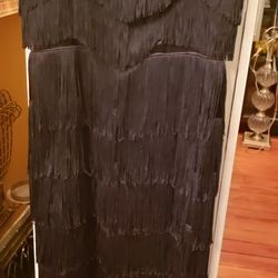 Full Tassel Black Dress. Great For Halloween...saloon Girl