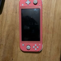 Pink Nintendo Switch With Charger