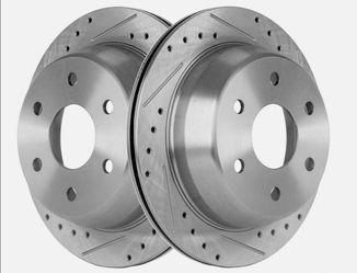 Chevy rear drilled slotted brake rotors