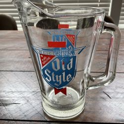 Beer Pitcher Large Glass Hellman’s Old Style