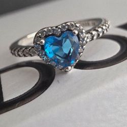 Pandora  Elevated Blue Heat Ring Sz 7 & 8