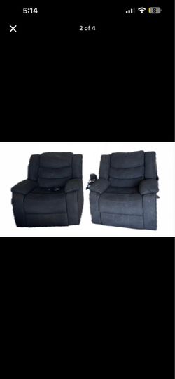 2 navy blue recliner chair