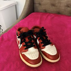 Red and black jordans