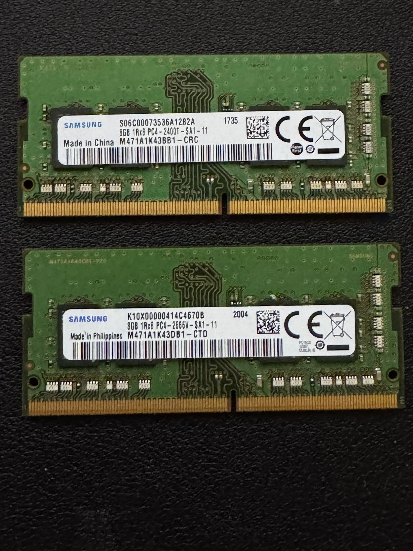 16GB Samsung DDR4 SODIMM RAM 2x8