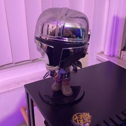 Funko Pop! Vinyl Jumbo Chrome Mandalorian & Grogu Star Wars Bobblehead