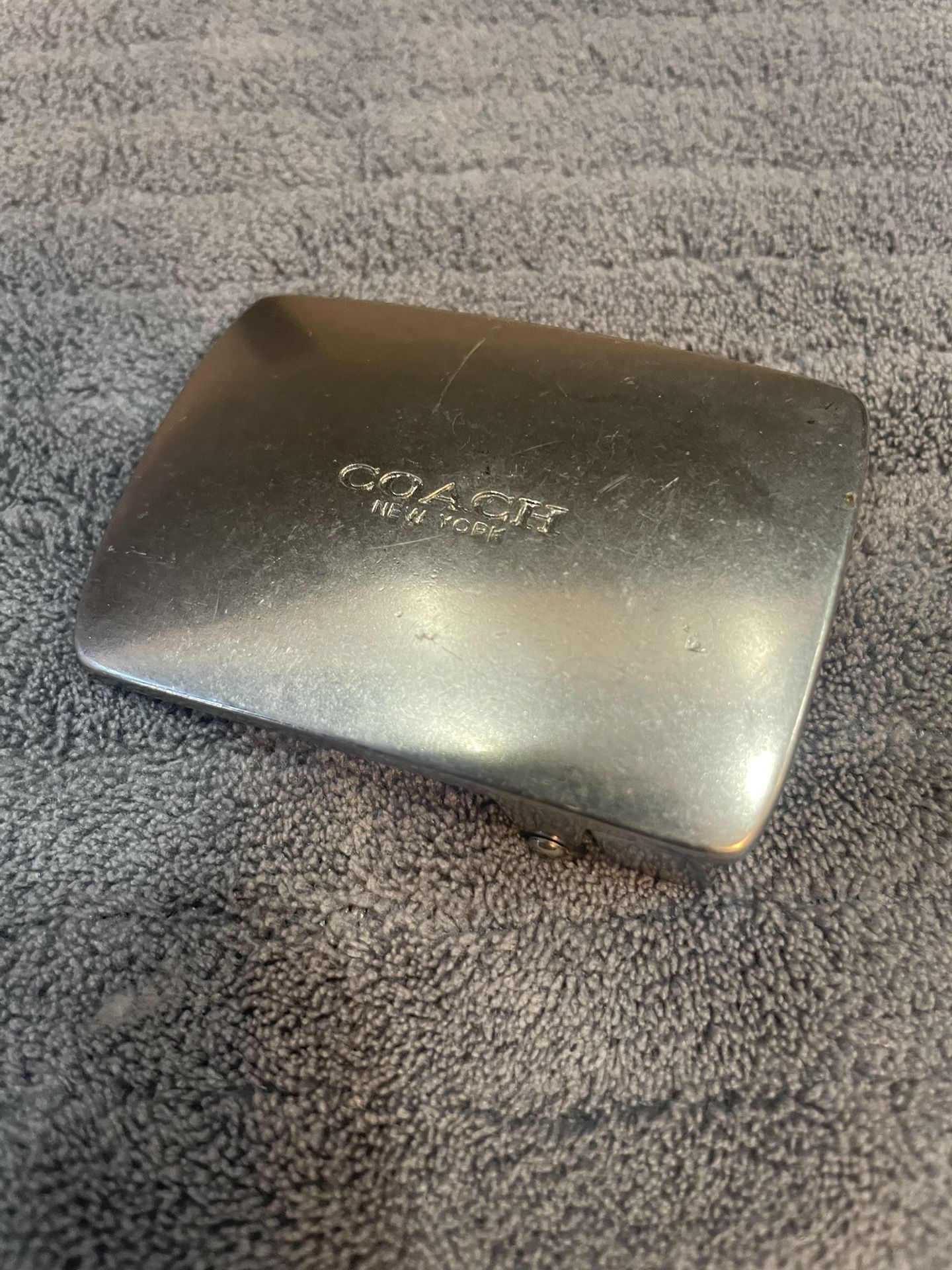 Coach Plaque Belt Buckle Gunmetal Color- No Belt Silver