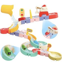 Bath Toys for Kids Ages 4-8 3-5 Toddler Bath Toys City Car Slide Fun DIY Bathtub Shower Birthday Gifts for Kids 2-4 5 6 7 Year Old Boys Girls (38 PCS)