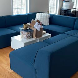 7 Piece blue sectional sofa $700