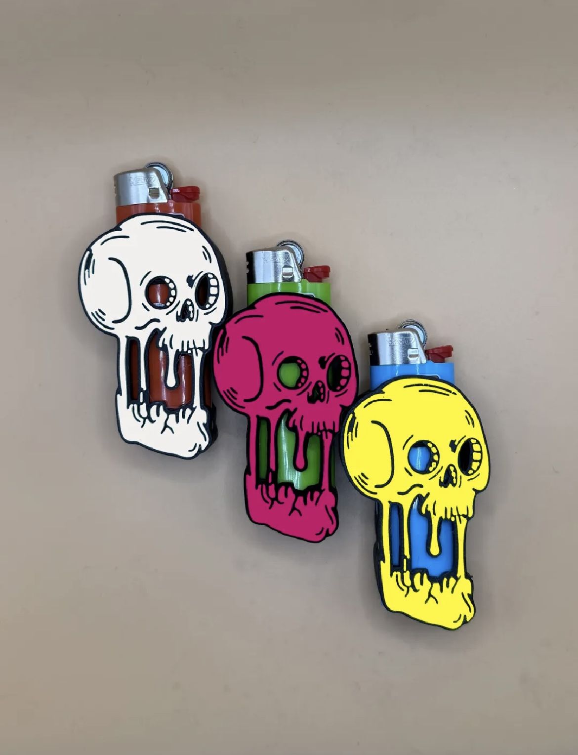 Bic Lighter holder skull New