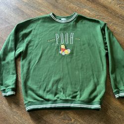Green Winnie the Pooh pullover crewneck sweater