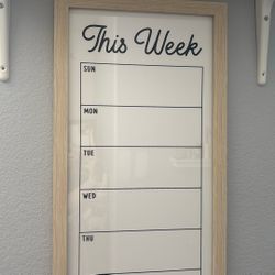 White Board Week Calendar 