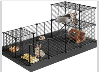 HOOBRO 24 Panels Guinea Pig Cage with Waterproof Mat and Ramp