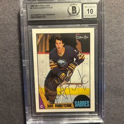 1987-88 OPC #3 Dave Andreychuk w/ on card auto. Negotiable