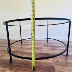 FOTN Side Table Coffee Table Clear Glass Coffee Table Living Room Table Coffee Tab. Color-black