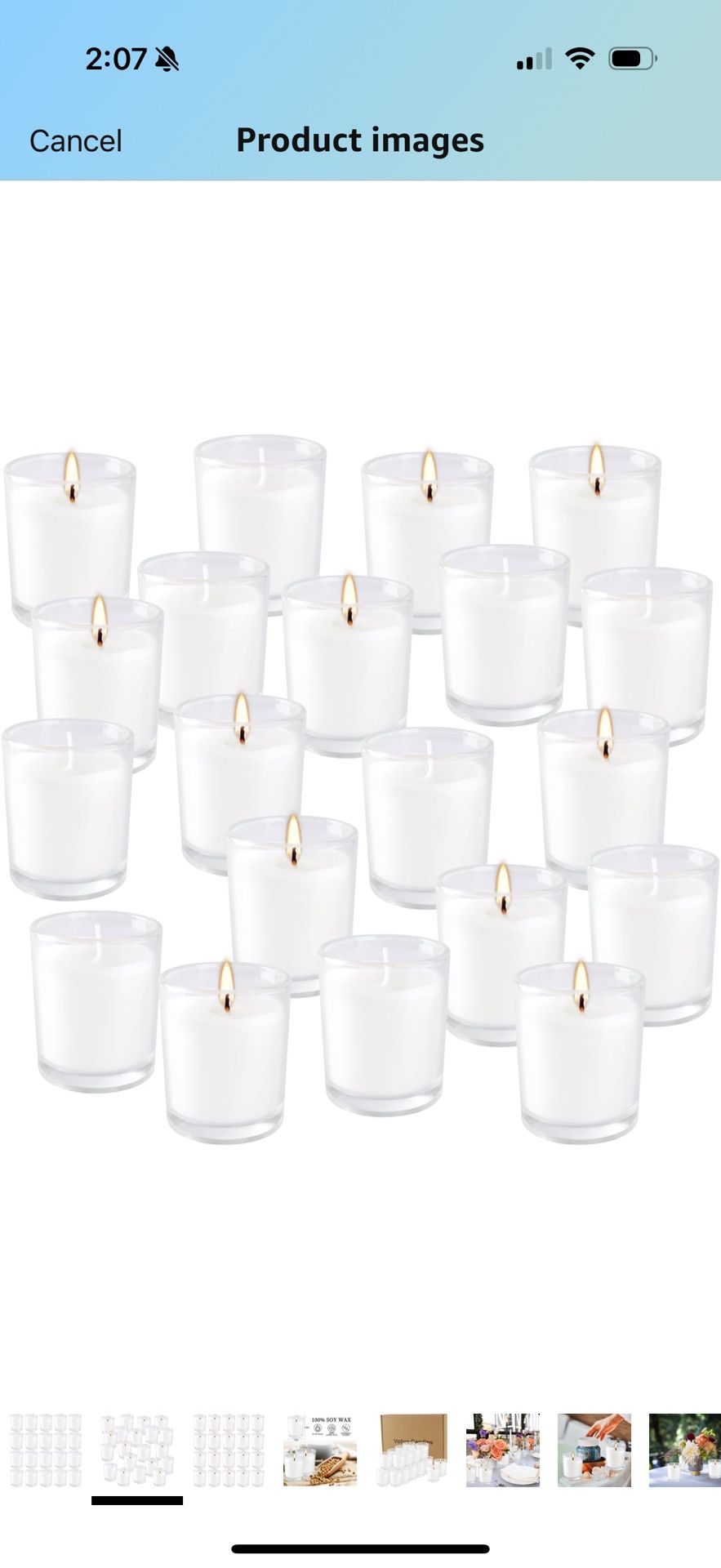 arm White Unscented Votive Candles-