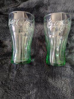 Vintage Green Coca-cola Glass Set. 