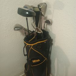 Set of golf clubs